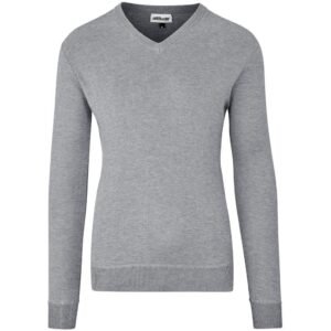 Mens Long Sleeve Peru V-Neck Jersey - Grey