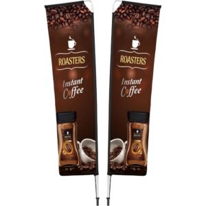 Legend 3M Sublimated Telescopic Double-Sided Flying Banner - 1 complete unit