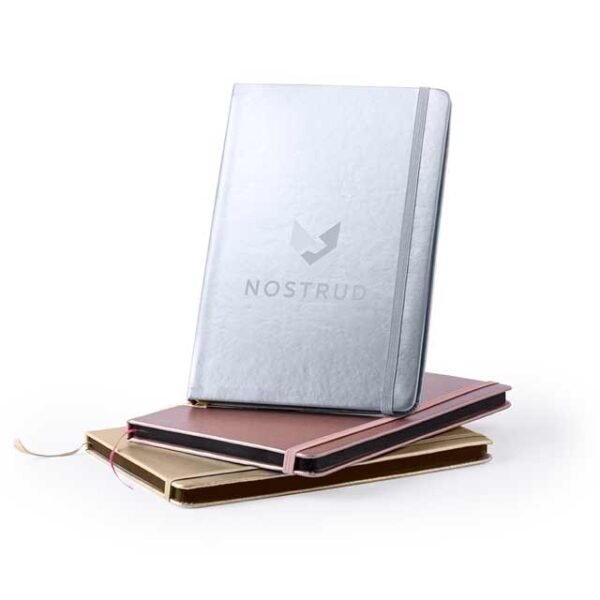 Metalic Notepad PU A5 Notepad In Metallic Silver Color – brandtoday